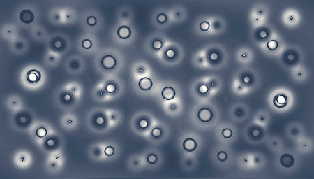 Spheres motif tech abstract geometric random pattern in blue mixed colors