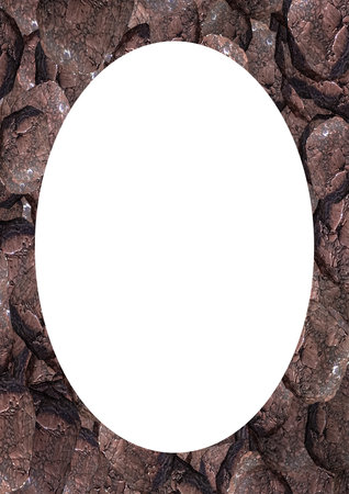 Blank frame with stone motif patterned rounded bordersの写真素材