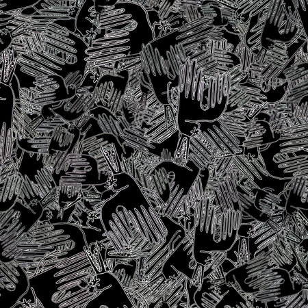 Creepy black bird flying sketchy style drawing motif random black and white pattern