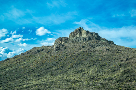 Patagonia landscape mountains day scene at rio negro province, patagonia, argentinaの写真素材