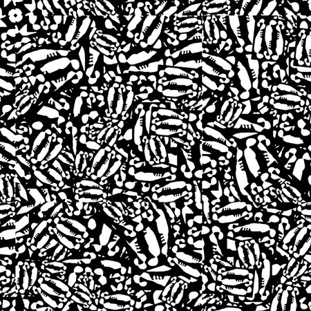 Intricate random composition abstract shapes black and white patternの写真素材