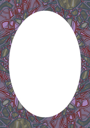White circle frame background with decorated design bordersの写真素材