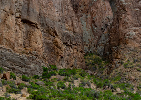 La buitrera canyon entrance landscape, patagonia, piedra parada, languineo department, chubut province, argentinaの写真素材