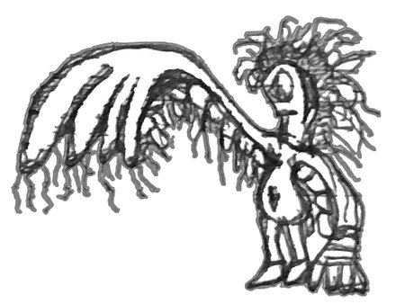 Monster man hand drawn isolated black and white illustrationの写真素材