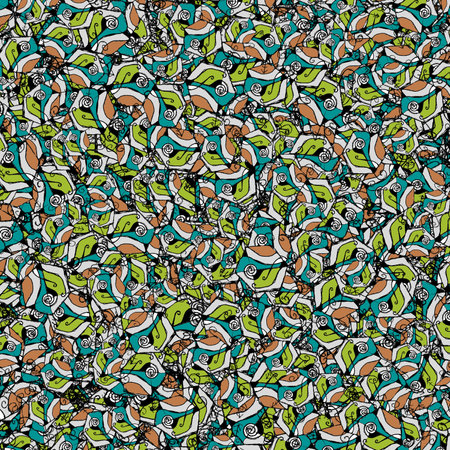 Sketchy mixed vibrant colors abstract shapes motif random patternの写真素材