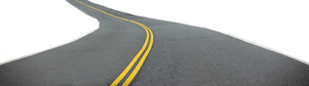 Empty modern asphalt highway photo isolated on blank backgroundの写真素材