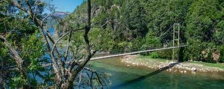los alerces national park, a world heritage site located in chubut province, patagonia, argentinaの写真素材