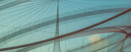 n abstract close-up of the She Changes sculpture by Janet Echelman in Matosinhos,
