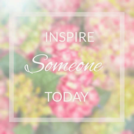 Inspirational quote o blurred flower backgroundの写真素材