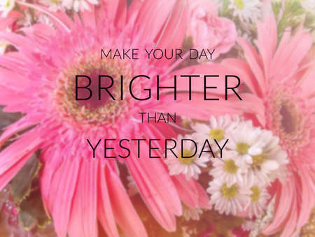 Inspirational quote on blurred backgroundの写真素材