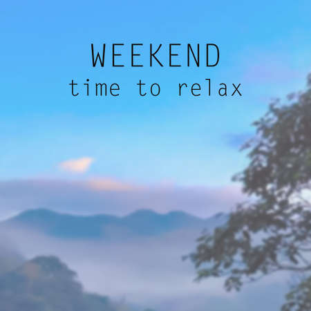 Inspirational quote on blurred backgroundの写真素材