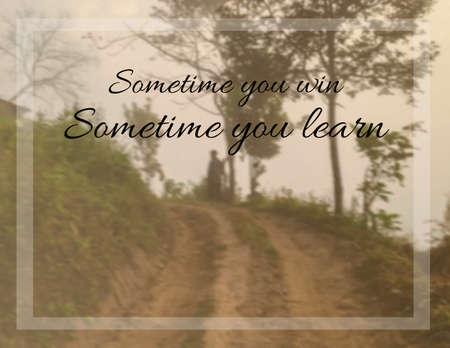 Inspirational quote on blurred backgroundの写真素材