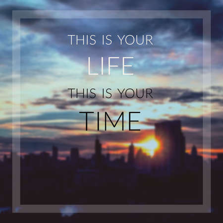 Inspirational quote on blurred backgroundの写真素材
