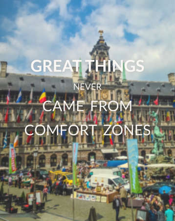 Inspirational quote on blurred backgroundの写真素材