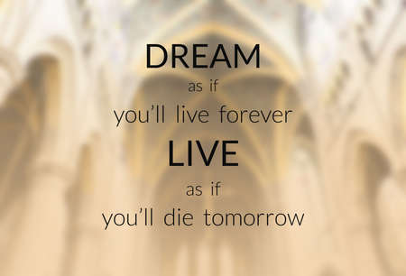 Inspirational quote on blurred backgroundの写真素材