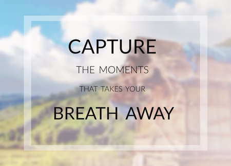 Inspirational quote on blurred backgroundの写真素材