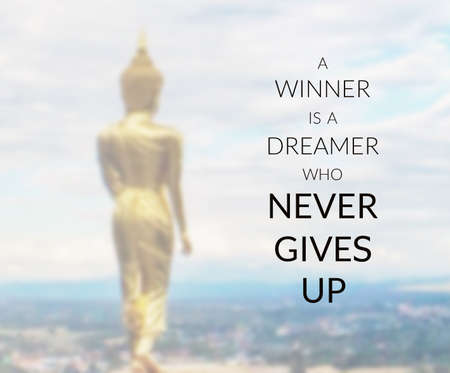 Inspirational quote on blurred backgroundの写真素材