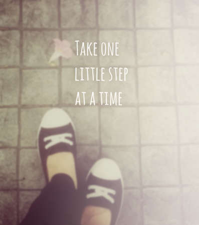 Inspirational quote on blurred backgroundの写真素材