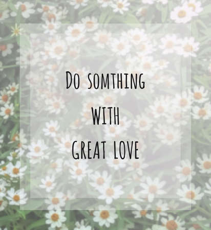 Inspirational quote on blurred flower backgroundの写真素材