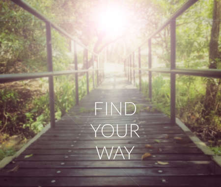 Inspirational quote on blurred backgroundの写真素材