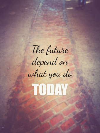 Inspirational quote on blurred backgroundの写真素材