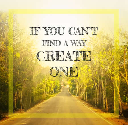 Inspirational quote on blurred backgroundの写真素材