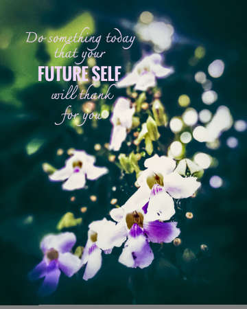 Inspirational quote on blurred backgroundの写真素材