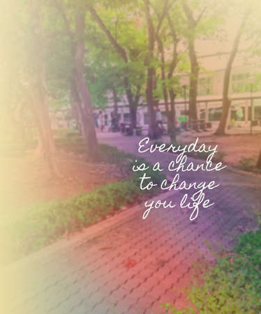 Inspirational quote on blurred backgroundの写真素材