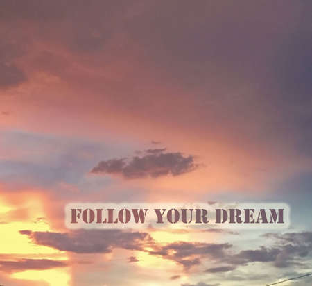 Inspirational quote on blurred backgroundの写真素材