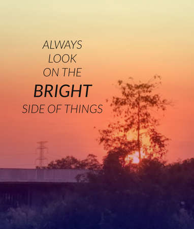 Inspirational and motivation quote on blurred backgroundの写真素材