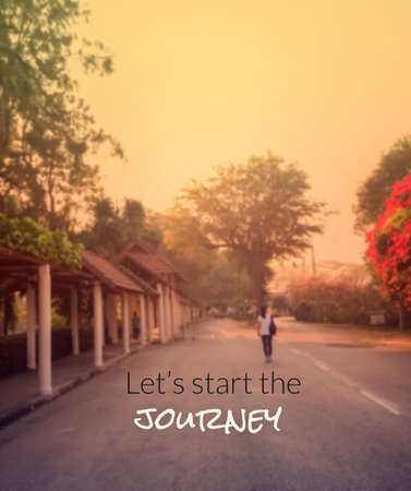 Inspirational quote on blur backgroundの写真素材