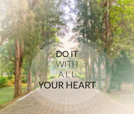 Inspirational quote on blurred backgroundの写真素材