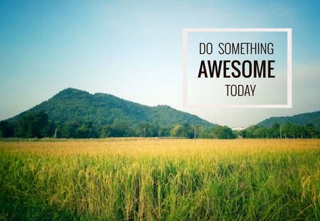 Inspirational quote on blurred backgroundの写真素材