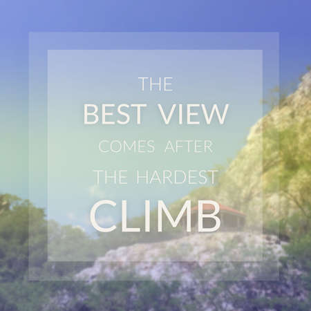 Inspirational quote on blurred backgroundの写真素材