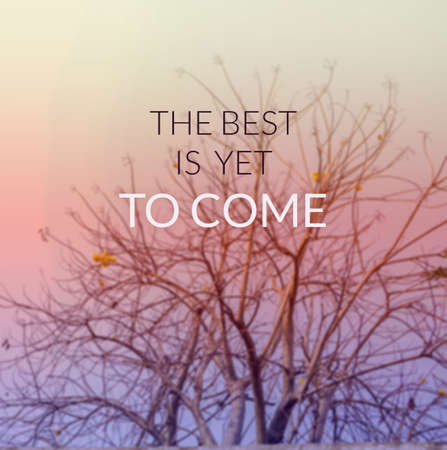 Inspirational quote on blurred backgroundの写真素材