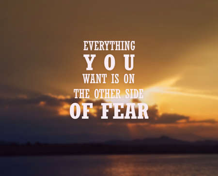 Inspirational and motivation quote on blurred  backgroundの写真素材