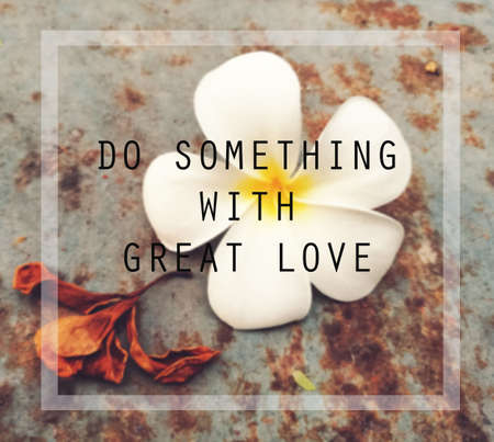 Inspirational and motivation quote on blurred flower backgroundの写真素材