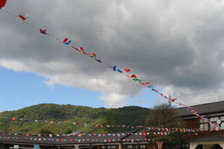 Flag of cloudy sky and sports day