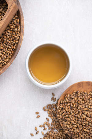 Healthy and Healthy Warm Barley Teaの写真素材