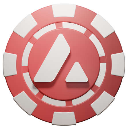 Red casino chip isolated on white background. 3d render image.の写真素材