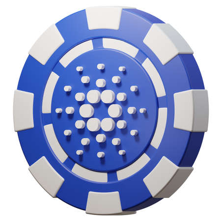 Blue casino chip isolated on white background High resolution 3d render.の写真素材