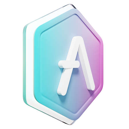 Aave (AAVE) Badge Left View Crypto Isolated On White Background Blockchain Technology 3D Rendering