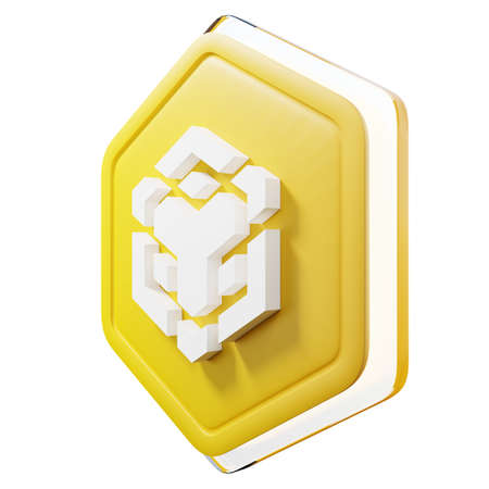 BNB Badge Right View Crypto Isolated On White Background Blockchain Technology 3D Rendering