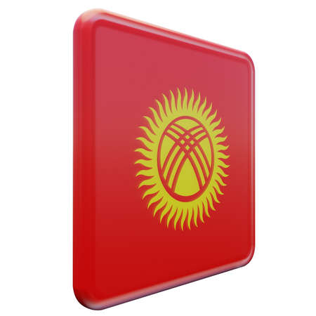 Montserrat Right View 3D illustration textured glossy square flagの写真素材