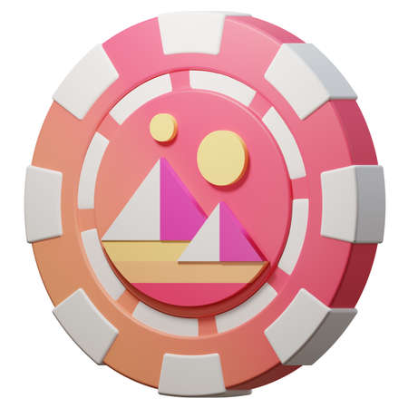 poker chip with design on a white background. 3d renderingの写真素材