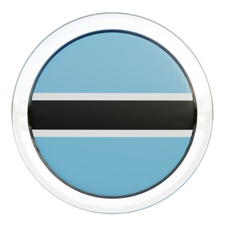 Botswana 3d textured glossy circle flagの写真素材
