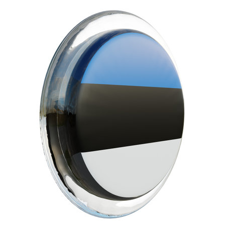 Estonia 3d textured glossy circle flagの写真素材