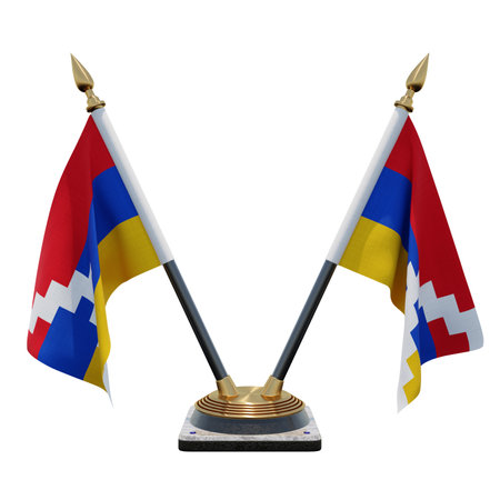 Artsakh 3d illustration Double V Desk Flag Standの写真素材