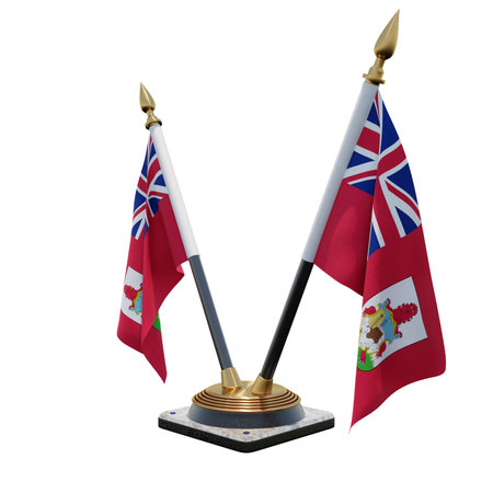 Bermuda 3d illustration Double V Desk Flag Standの写真素材