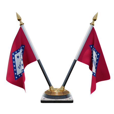 Arkansas 3d illustration Double V Desk Flag Standの写真素材